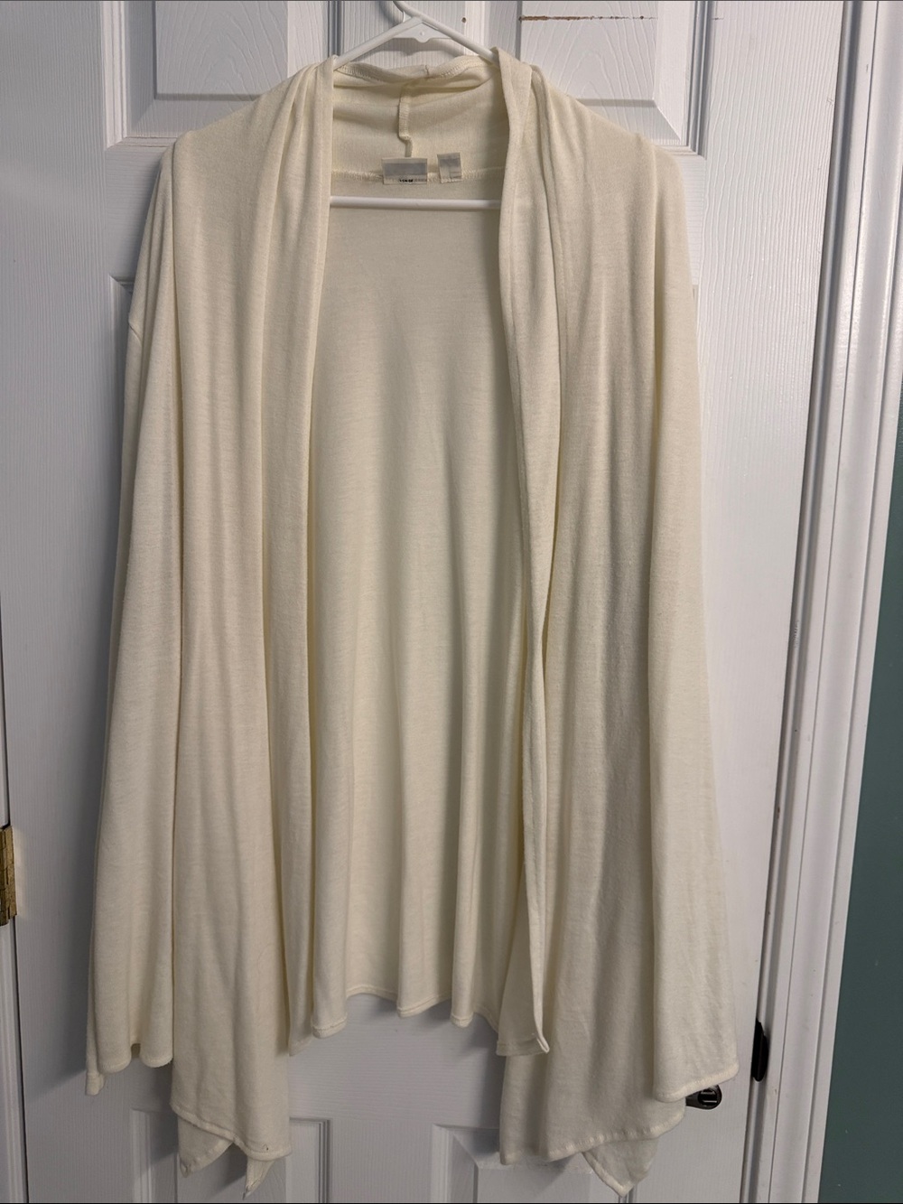 Cato Cream Open-Front Draped Cardigan